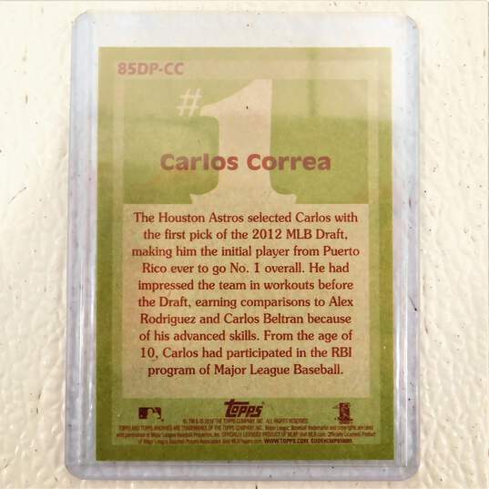 2016 Carlos Correa 1985 Topps #1 Draft Picks Houston Astros image number 2