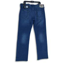 NWT True Religion Mens Blue Ricky Denim Medium Wash Relaxed Straight Jeans Sz 38 alternative image