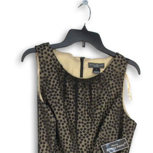 NWT Jessica Howard Womens Black Polka Dot Sleeveless Fit & Flare Dress Size 14 image number 3