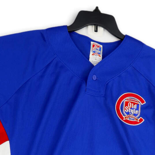 Mens Blue Chicago Cubs Short Sleeve Baseball MLB Jersey Size Medium