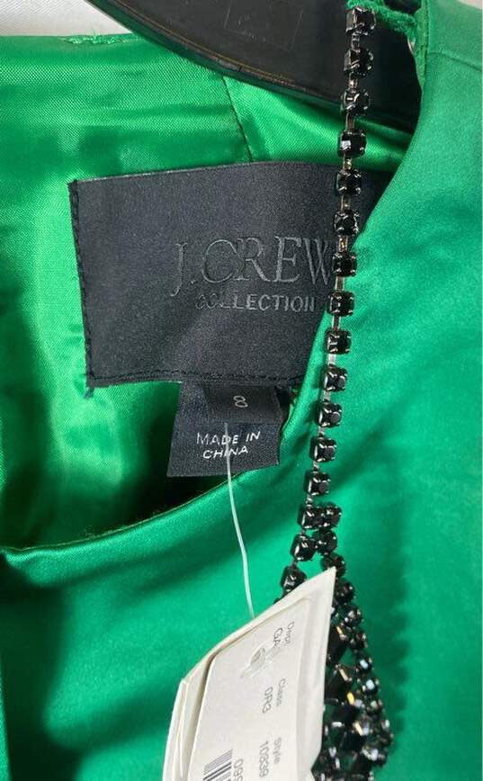 NWT J.Crew Womens Green Short Sleeve Crew Neck Casual Blouse Top Size 8 image number 3