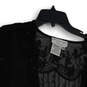 Womens Black Beaded Long Sleeve Open Front Cropped Shrug Size PM image number 3
