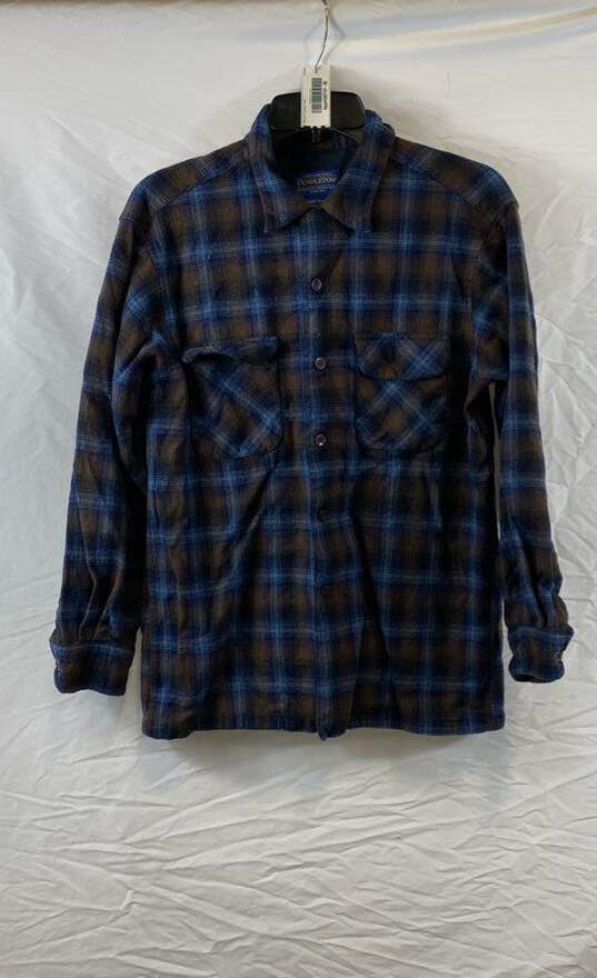 Pendleton Mens Multicolor Plaid Flannel Long Sleeve Button-Up Board Shirt Size M image number 1