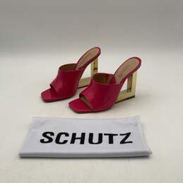 Schutz Womens Divana Pink Gold Open Toe Block Heel Slide Sandals Size 7 B alternative image