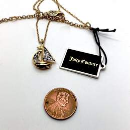 NWT Designer Juicy Couture Silver-Tone Link Chain Lobster Pendant Necklace alternative image