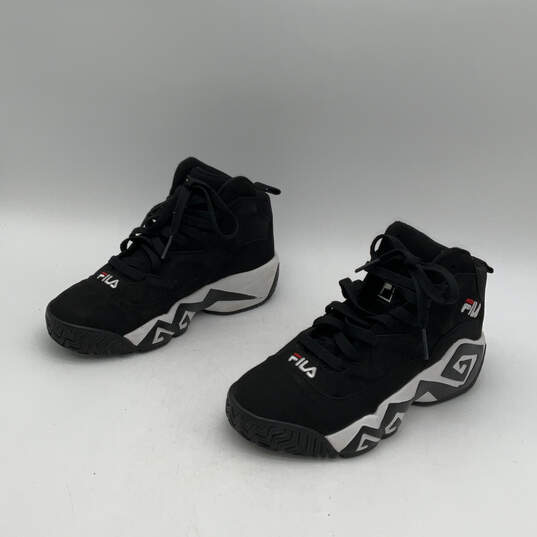 Mens MB Black White Round Toe Lace-Up Athletic Sneaker Shoes Size 6.5 image number 3