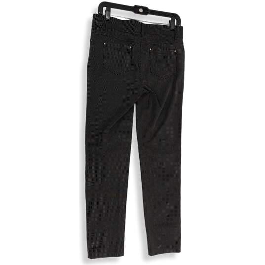 Womens Black Polka Dot Flat Front Pockets Stretch Ankle Pants Size 6 image number 2