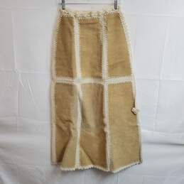 Jeannemarie Volk Patterns Knited Suede Skirt Women's Size M