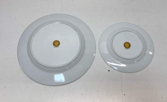 Porcelain Dinnerware Plates -Gold Rim 5 Piece Set - Versace Style Tableware image number 3