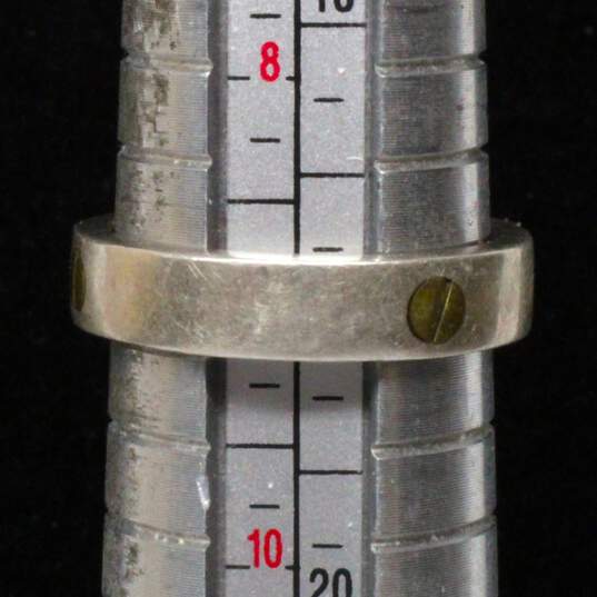 Taxco Sterling Silver Flathead Screw Ring Band Size 9 image number 4