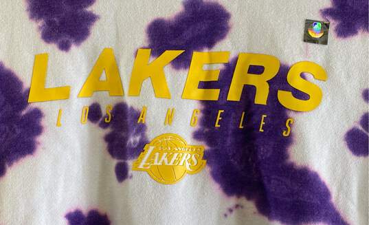 NWT Junk Food Womens White Tie Dye Los Angeles Lakers NBA Sweatshirt Size M image number 3