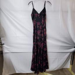 Betsey Johnson Women's Black/Violet Floral Print Sleeveless Maxi Dress Size 2 alternative image