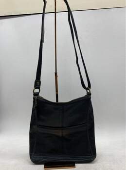 The Sak Black Leather Crossbody Bag with Front Zipper Pockets, Adjustable Strap alternative image