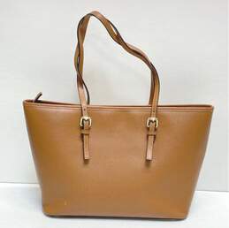 Vera Pelle Brown Leather Shoulder Tote Bag