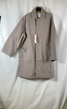 NWT Calvin Klein Mens Taupe Pockets Long Sleeve Collared Rain Coat Size M