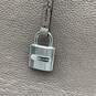 Michael Kors Womens Mercer Gray Leather Lock Charm Convertible Tote Handbag image number 3