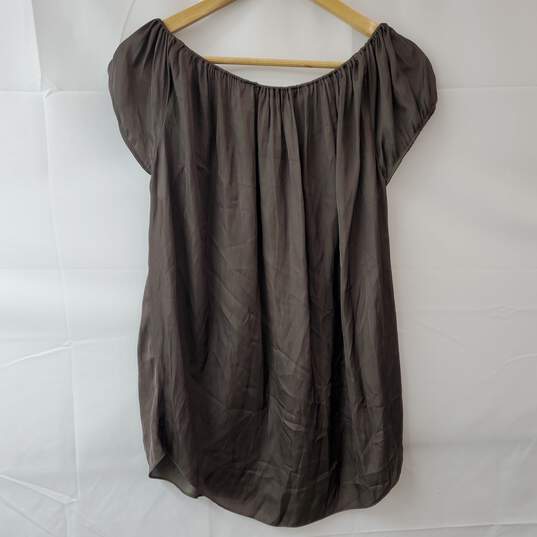 Halston Heritage Women's Olive Green Peasant Blouse XS image number 2