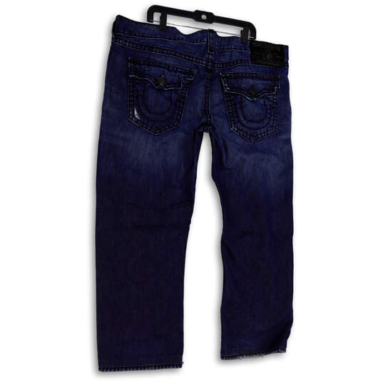 Mens Blue Denim Medium Wash Pockets Stretch Straight Leg Jeans Size 44 image number 2