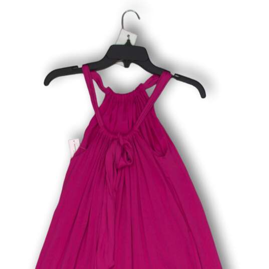 NWT Banana Republic Womens Maxi Dress Sleeveless Halter Neck Magenta Size XS image number 4