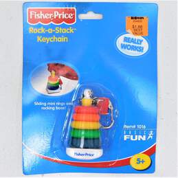 Fisher Price Rock-A-Stack Keychain Sealed 2001 Basic Fun Mini Travel Game