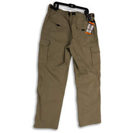 NWT Mens Khaki Flat Front Pockets Straight Leg Hiking Cargo Pants Sz XXL/32 alternative image
