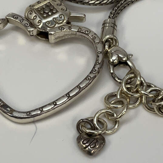 Designer Brighton Silver-Tone Adjustable Chain Heart Pendant Necklace image number 4