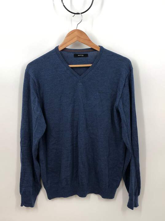 Burton Men's V Neck Wol Sweater Blue-Sz Large image number 1