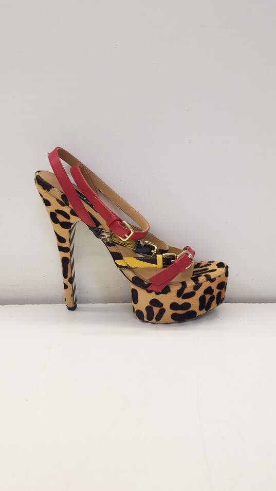 Alejandra G Platform Calf Hair Leopard Print Heels Multicolor 6.5 image number 1