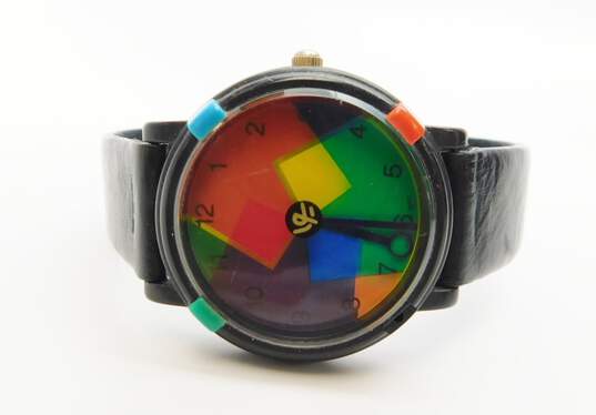 Vintage John Zaboyan Limited Edition Colorful Geometric Quartz Watch 19.0g image number 1