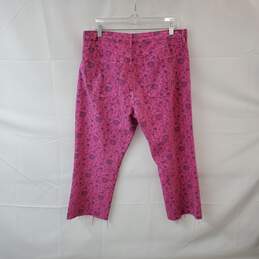 MNG Pink Floral Patterned Raw Hem Straight Leg Jeans WM Size 10 alternative image