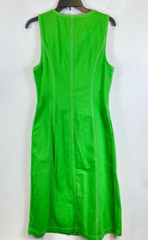 Buy the NWT Stussy Womens Lime Bailey Contrast Stitch Midi Shirt Dress Size  Medium | GoodwillFinds