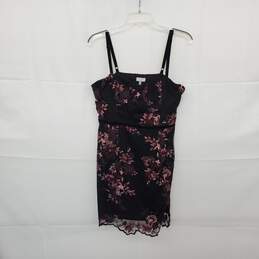Tobi Black Floral Embroidered Sleeveless Mini Dress WM Size XL