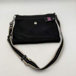 Coach Womens Black Detachable Strap Zipper Shoulder Bag Purse