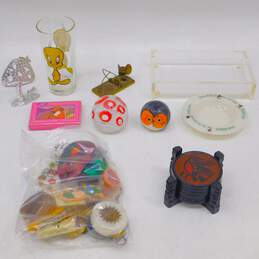 Vintage 1970s-80s Nostalgic Home Decor Trinkets Keychains Paperweights Ashtray