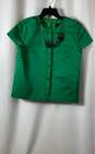NWT J.Crew Womens Green Short Sleeve Crew Neck Casual Blouse Top Size 8 image number 1