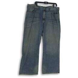 NWT Sonoma Mens Blue Medium Wash Denim 5-Pocket Design Bootcut Jeans Size 40X30