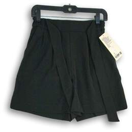 NWT Lululemon Womens Black Pleated Elastic Waist Paperbag Shorts Size 6