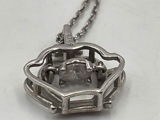 Buy the 925 Sterling Silver Womens Spring Ring Chain Crown Pendant Necklace  3.09g