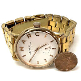 Designer Marc By Marc Jacobs Gold-Tone Round White Dial Analog Wristwatch alternative image