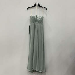 NWT Womens Green Pleated Sleeveless Classic Back-Zip Maxi Dress Size 14