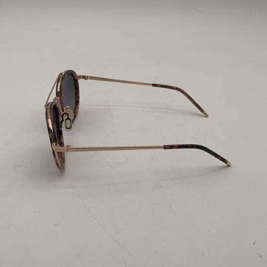 Womens Brown Gold Tortoise Frame Full Rim Adjustable Square Sunglasses image number 3