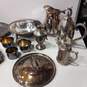 Silver Plated Platters, Teapots, & Cups Assorted 14pc Lot image number 3