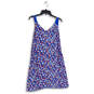 Womens Blue Floral V-Neck Sleeveless Mini Pullover A-Line Dress Size XXS image number 2