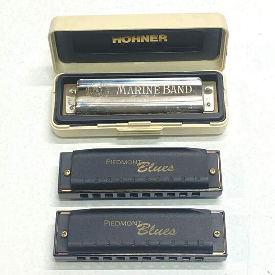 Lot of 3 Harmonicas image number 1