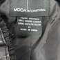 Moda International Black Leather Crop Ruffle Jacket Women's Size M image number 3