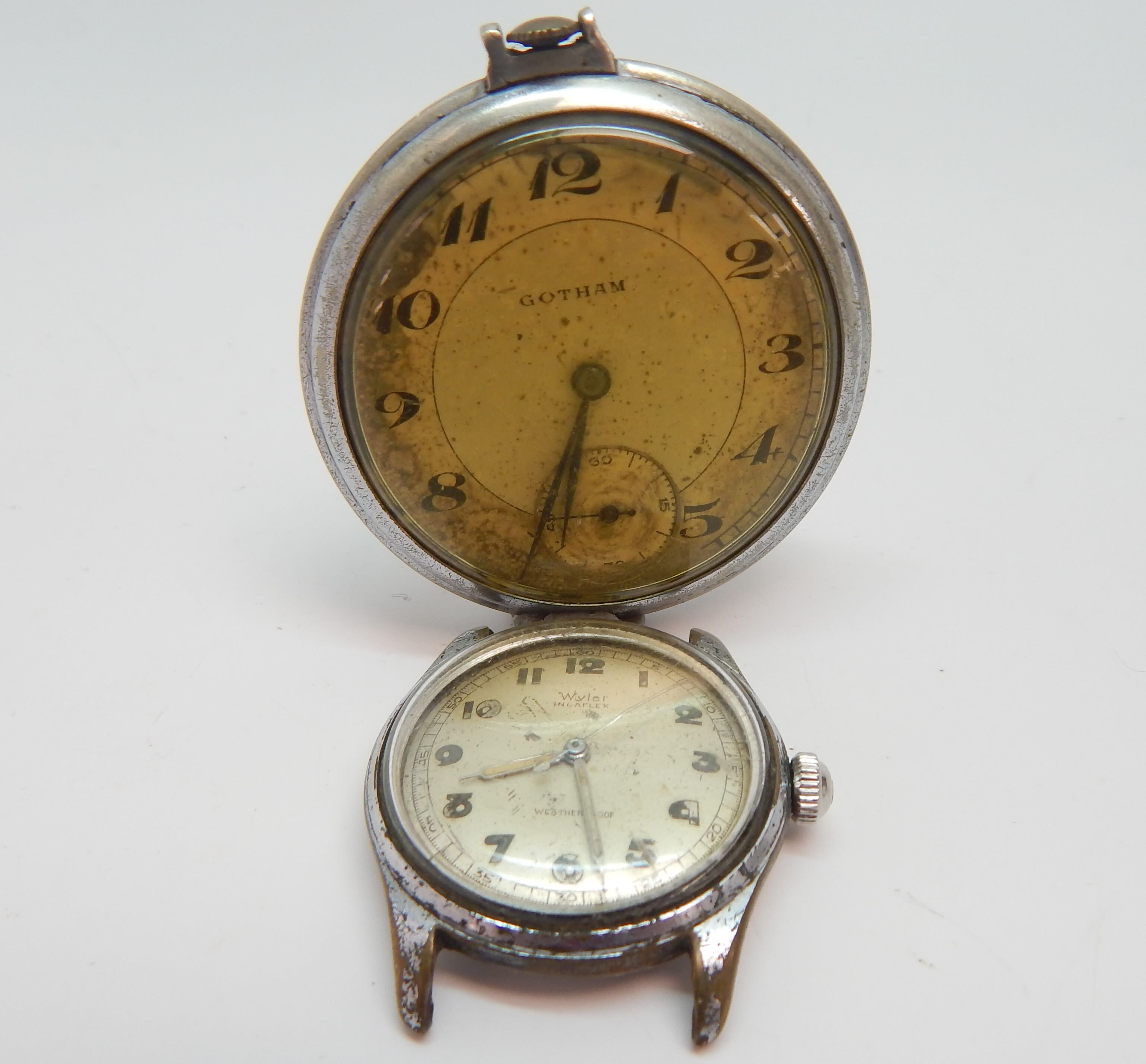 Vintage Wyler Incaflex Black Dial Manual Wind Wristwatch Not Running | eBay