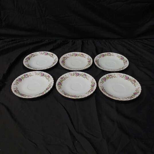 Bundle of Six Creative Regency Rose China Saucer Plates image number 1