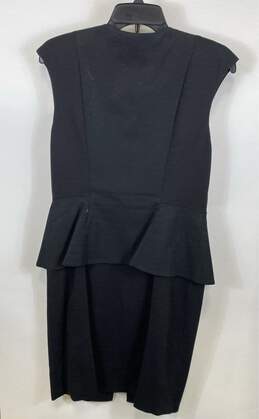 NWT Ted Baker Womens Black Jamthun Structured Zip Detail V-Neck Mini Dress Sz 3 alternative image
