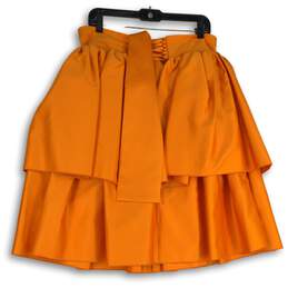 Rotate Birger Christensen Womens Carmina Orange Strapless Tiered Mini Dress Sz 8 alternative image