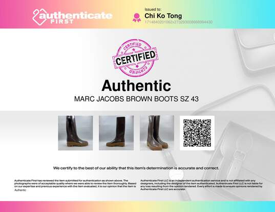 Authentic Marc Jacob Brown Rain Boot M 9.5 image number 7